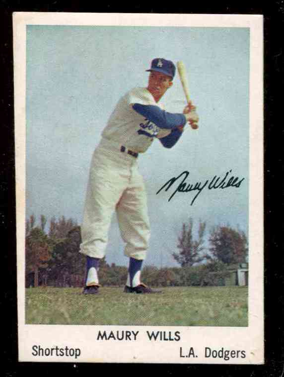 1960 Bell Brand Dodgers #20 Maury Wills ROOKIE !!! Baseball cards value