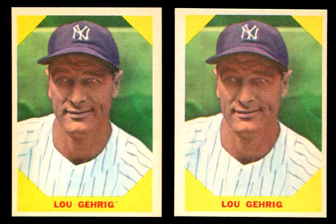 1960 Fleer # 28 Lou Gehrig [#] (Yankees) Baseball cards value