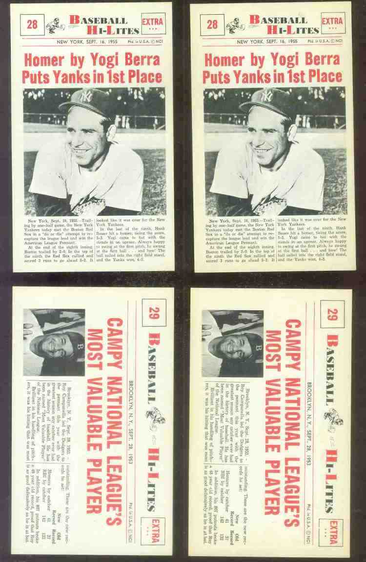 1960 Nu-Card Hi-Lites #29 Roy Campanella - 'NL MVP' Baseball cards value