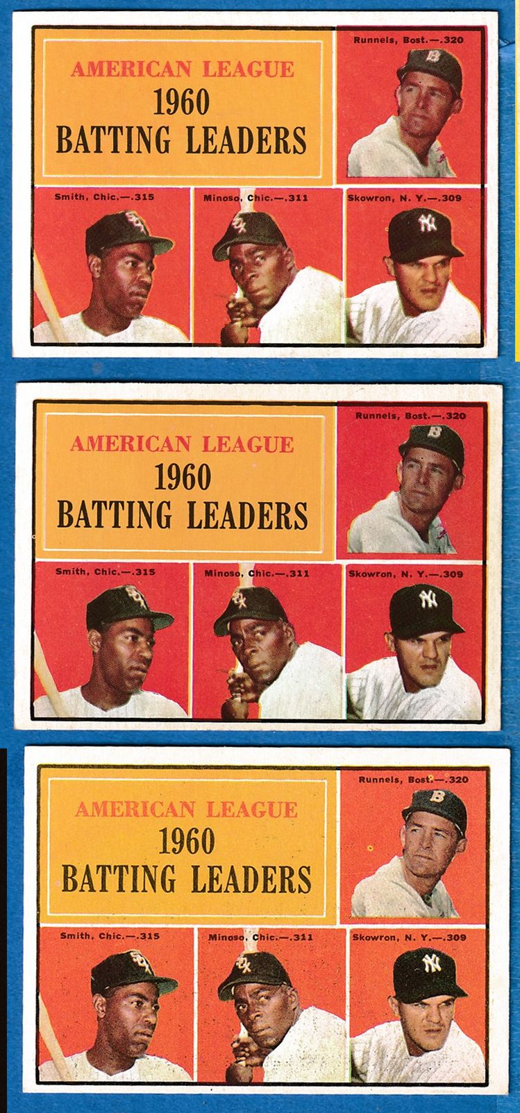 1961 Topps # 42 A.L. Batting Leaders (Bill 'Moose' Skowron/Pete Runnels) Baseball cards value