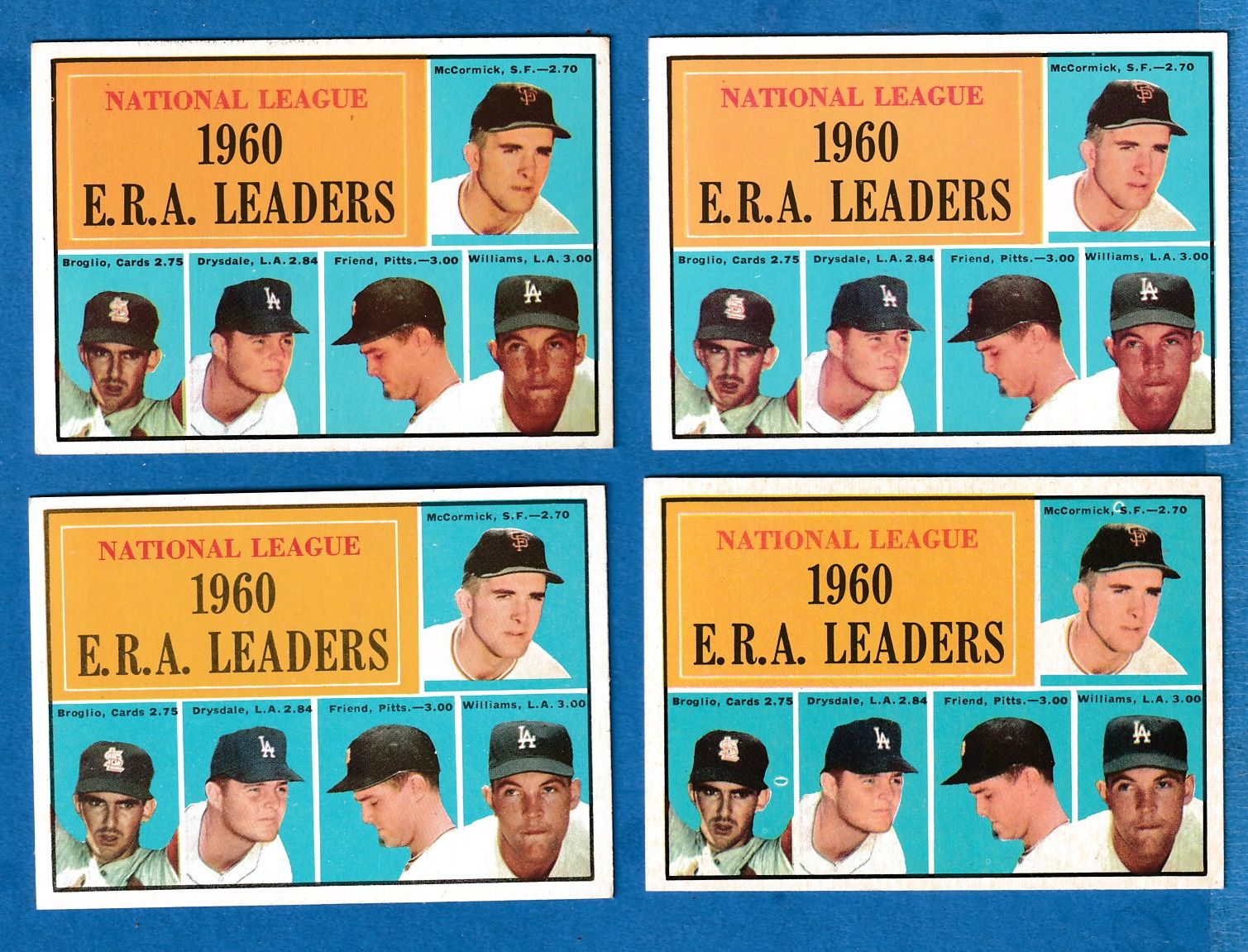 1961 Topps # 45 N.L. ERA Leaders (Don Drysdale,Bob Friend) Baseball cards value