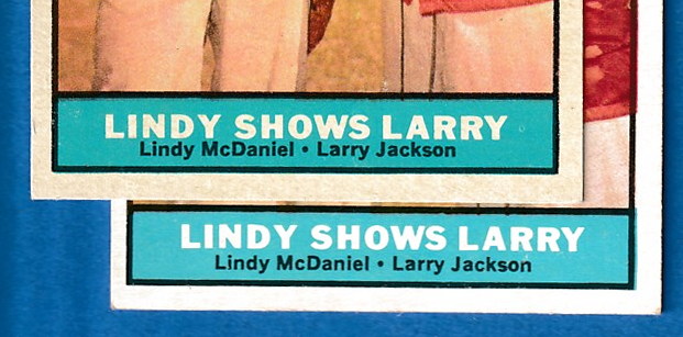 1961 Topps # 75A Lindy Shows Larry [VAR:No space Title/Names] (Cardinals Baseball cards value
