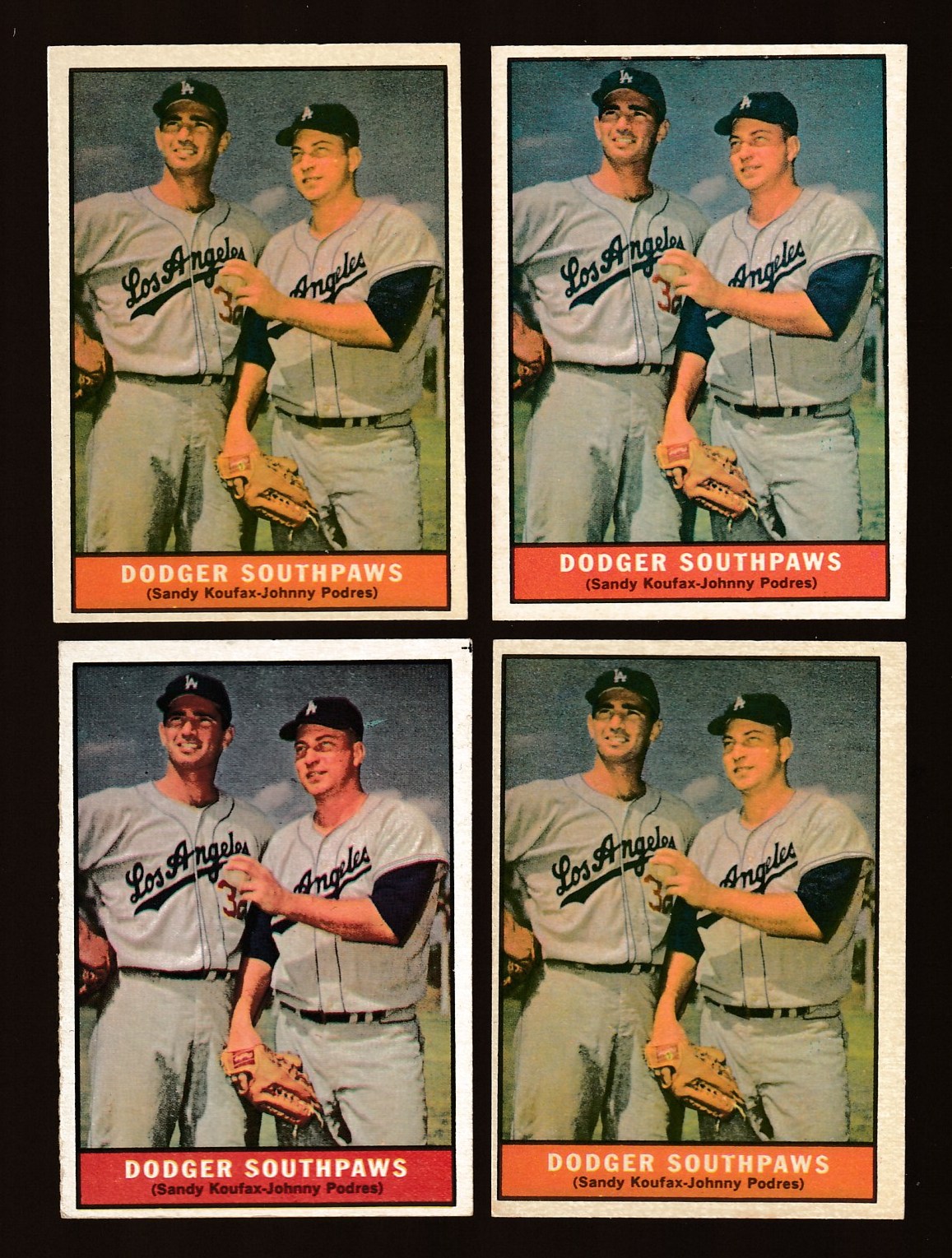 1961 Topps #207 Dodgers Southpaws [#] (Sandy Koufax,Johnny Podres) Baseball cards value