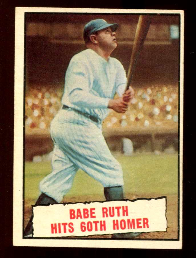 1961 Topps #401 Babe Ruth  'Hits 60th Homer' [#] (Yankees) Baseball cards value