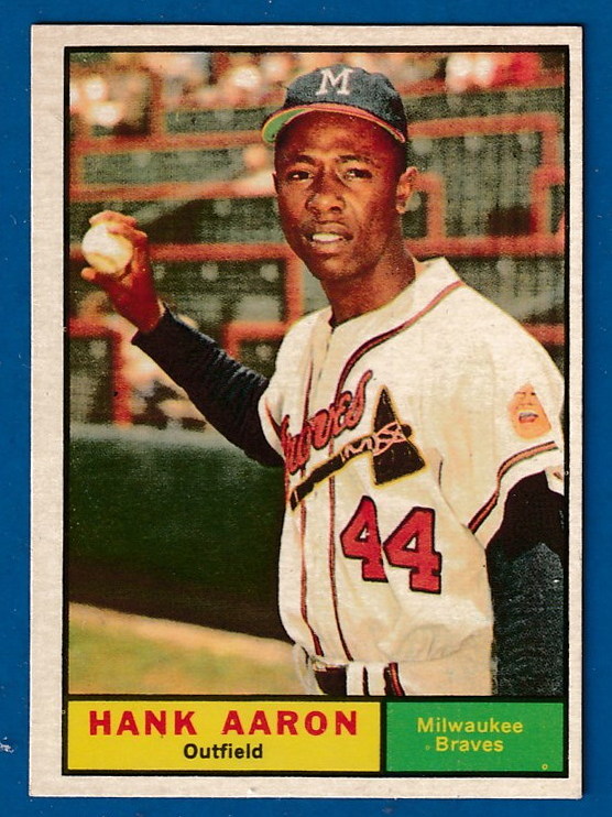 1961 Topps 415 Hank Aaron Braves 
