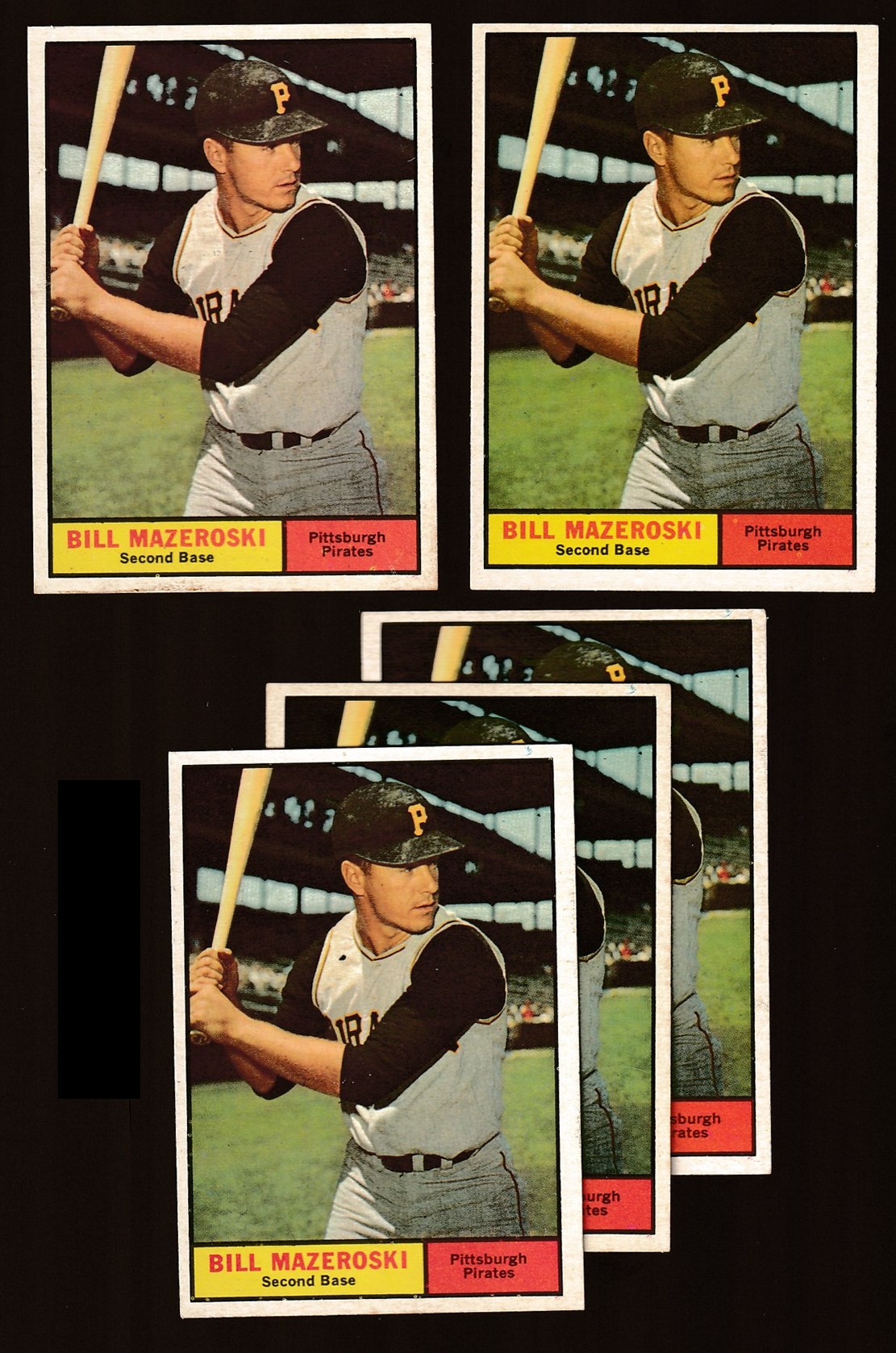 1961 Topps #430 Bill Mazeroski [#] SHORT PRINT [VAR:blue mark] (Pirates) Baseball cards value