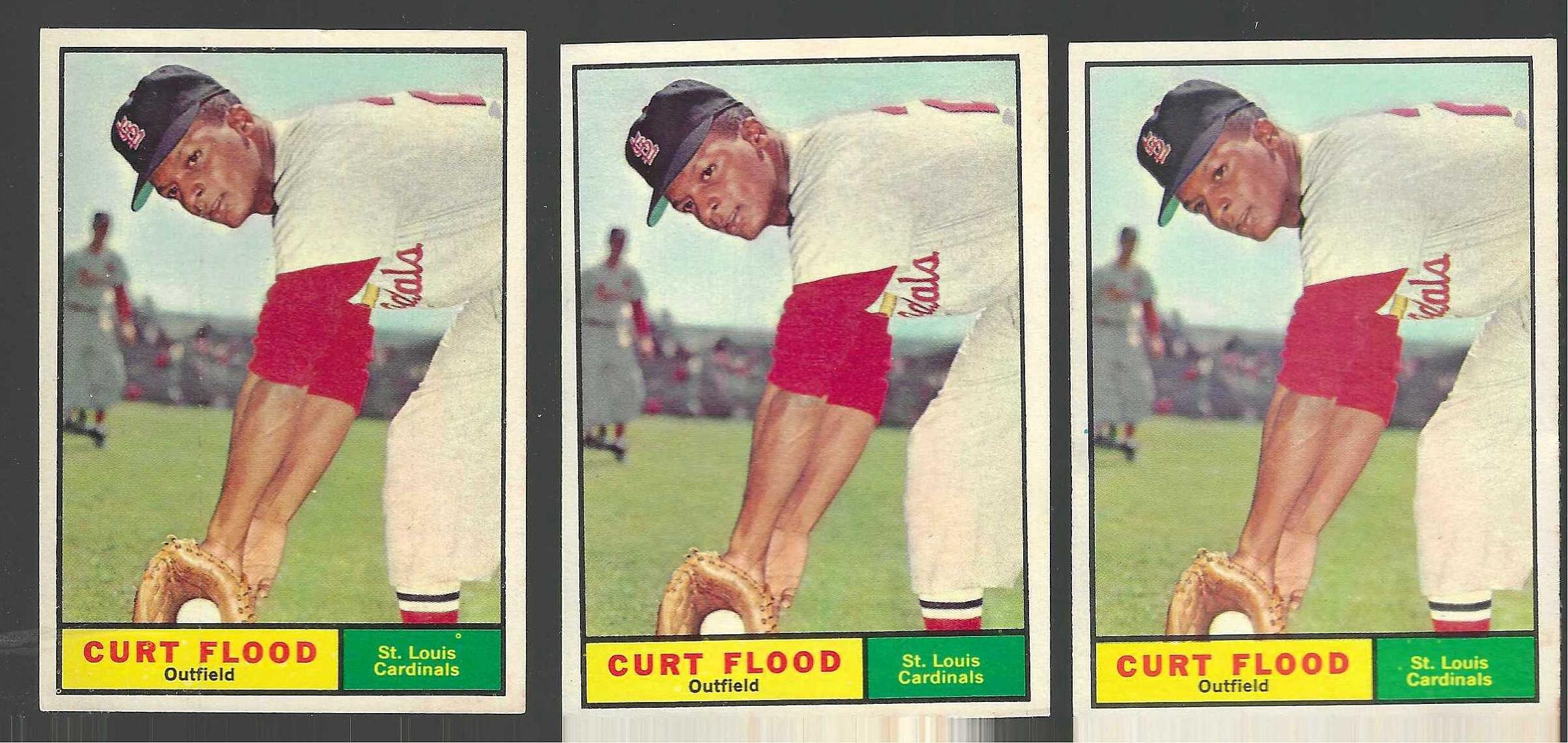 1961 Topps #438 Curt Flood (Cardinals) Baseball cards value