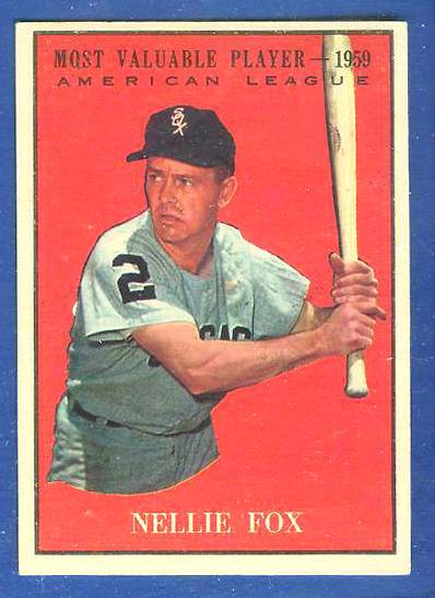 1961 Topps #477 Nellie Fox MVP (White Sox) Baseball cards value