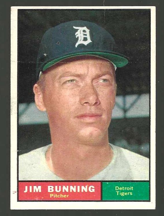 1961 Topps #490 Jim Bunning [#] (Tigers) Baseball cards value