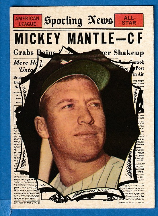 1961 Topps #578 Mickey Mantle All-Star SCARCE HIGH # (Yankees) Baseball cards value