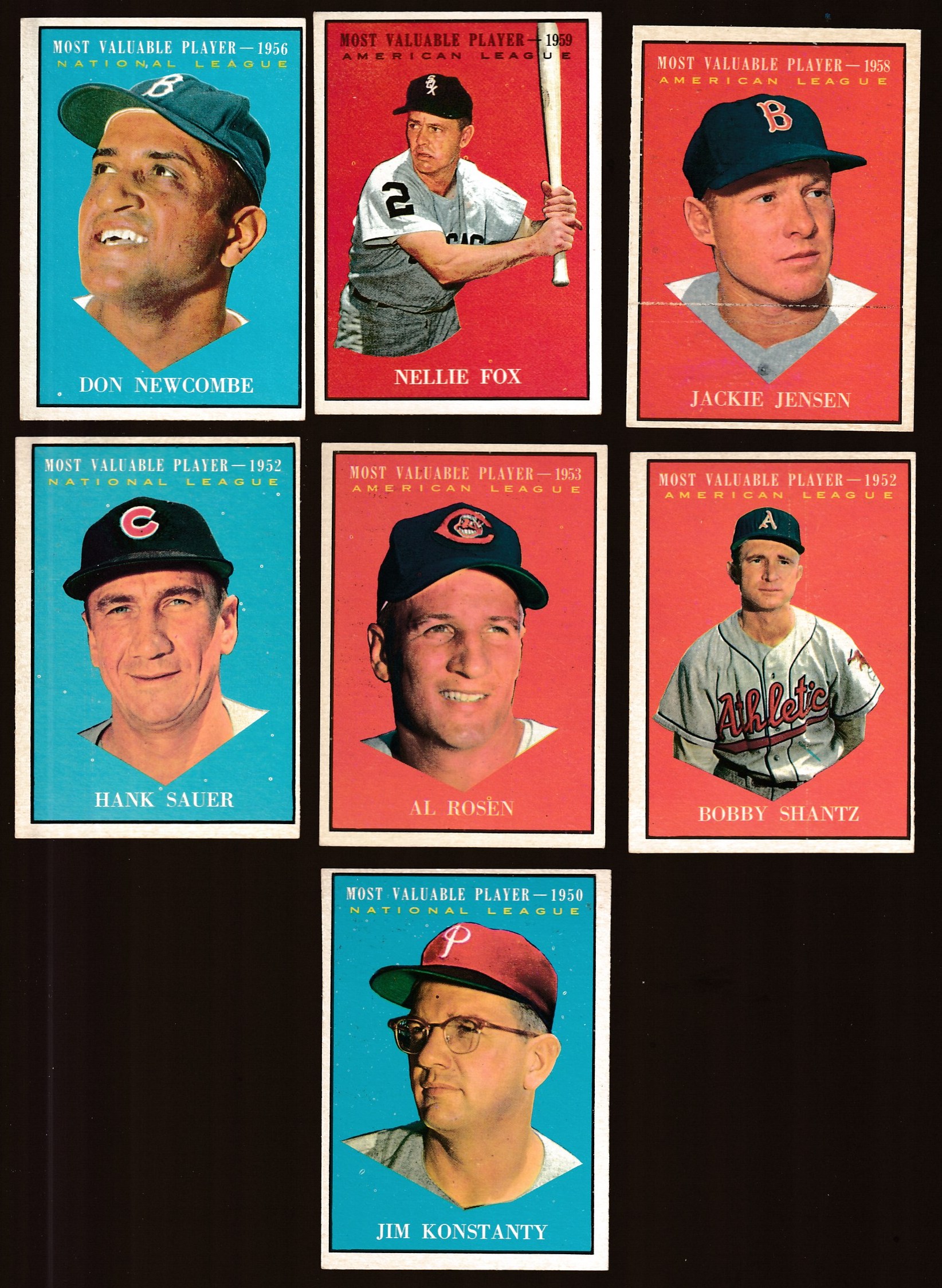 1961 Topps  -  MVP's - Lot of (7) Different MVP cards Baseball cards value