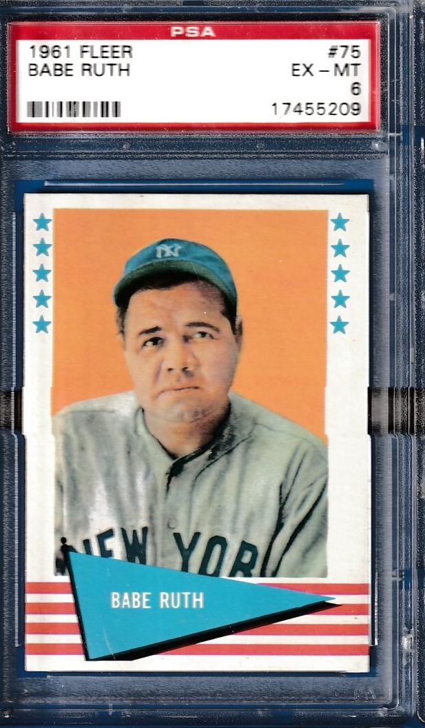 1961 Fleer # 75 Babe Ruth [#PSA-6] (Yankees) Baseball cards value