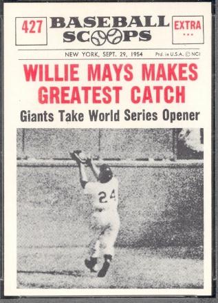 1961 Nu-Card Scoops #427 Willie Mays [#a] (Giants) Baseball cards value