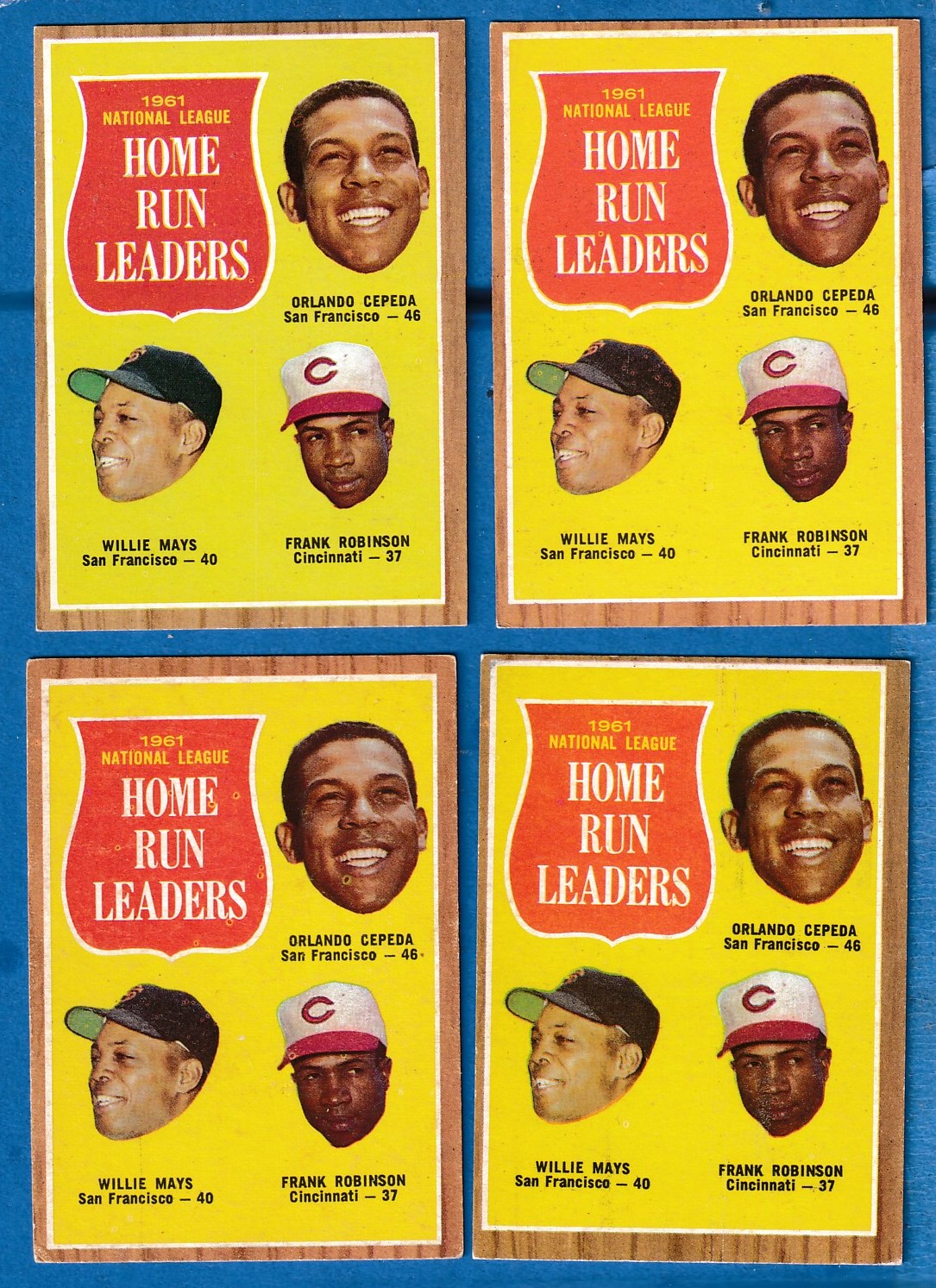 1962 Topps # 54 N.L. Home Run Leaders (Willie Mays,Frank Robinson)