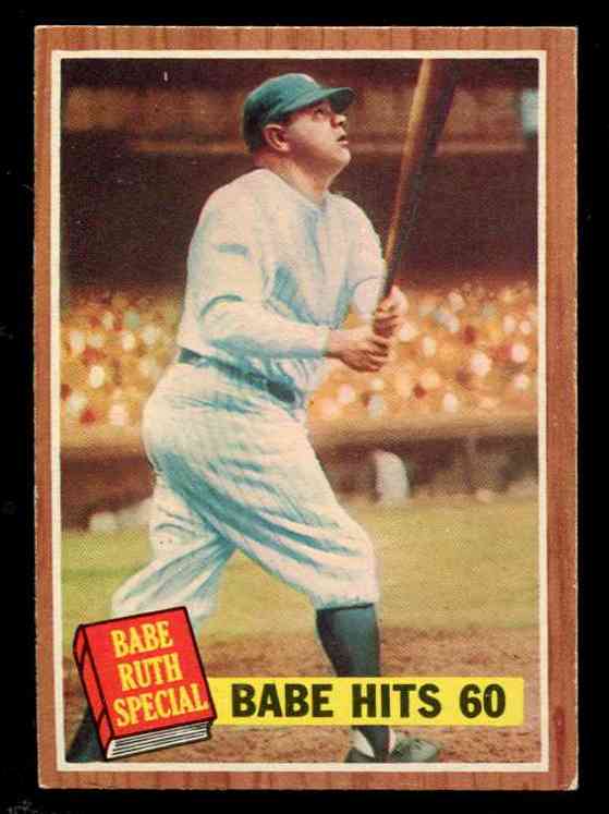 1962 Topps #139A Babe Ruth Special #5 'Babe Hits 60' (Yankees) Baseball cards value
