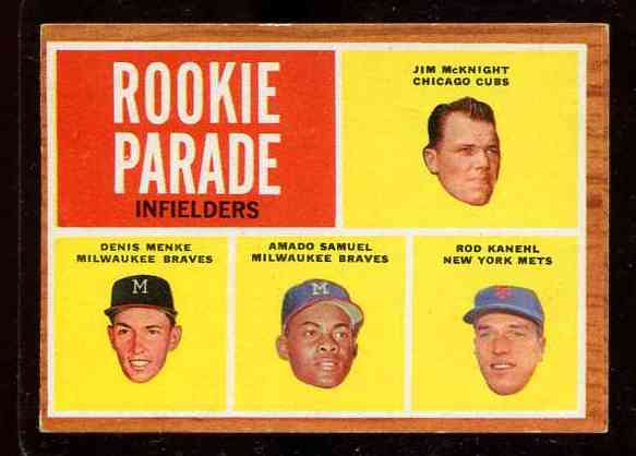 1962 Topps #597 Denis Menke SHORT PRINT ROOKIE HIGH # (Braves) Baseball cards value