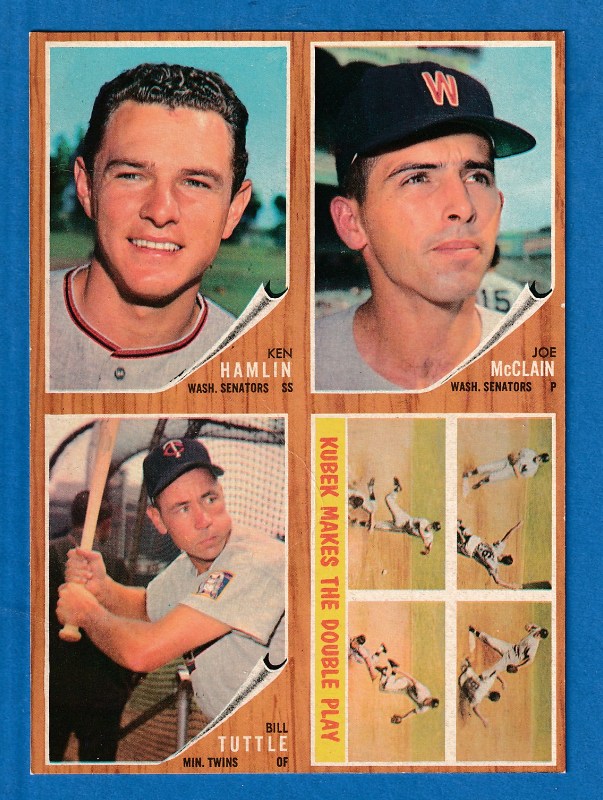 1962 Topps  [p] 4-Card PANEL - with Tony Kubek (Yankees) Baseball cards value