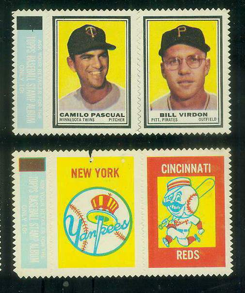   Camillo Pascual/Bill Virdon - 1962 Topps STAMP PANEL with TAB !!! Baseball cards value