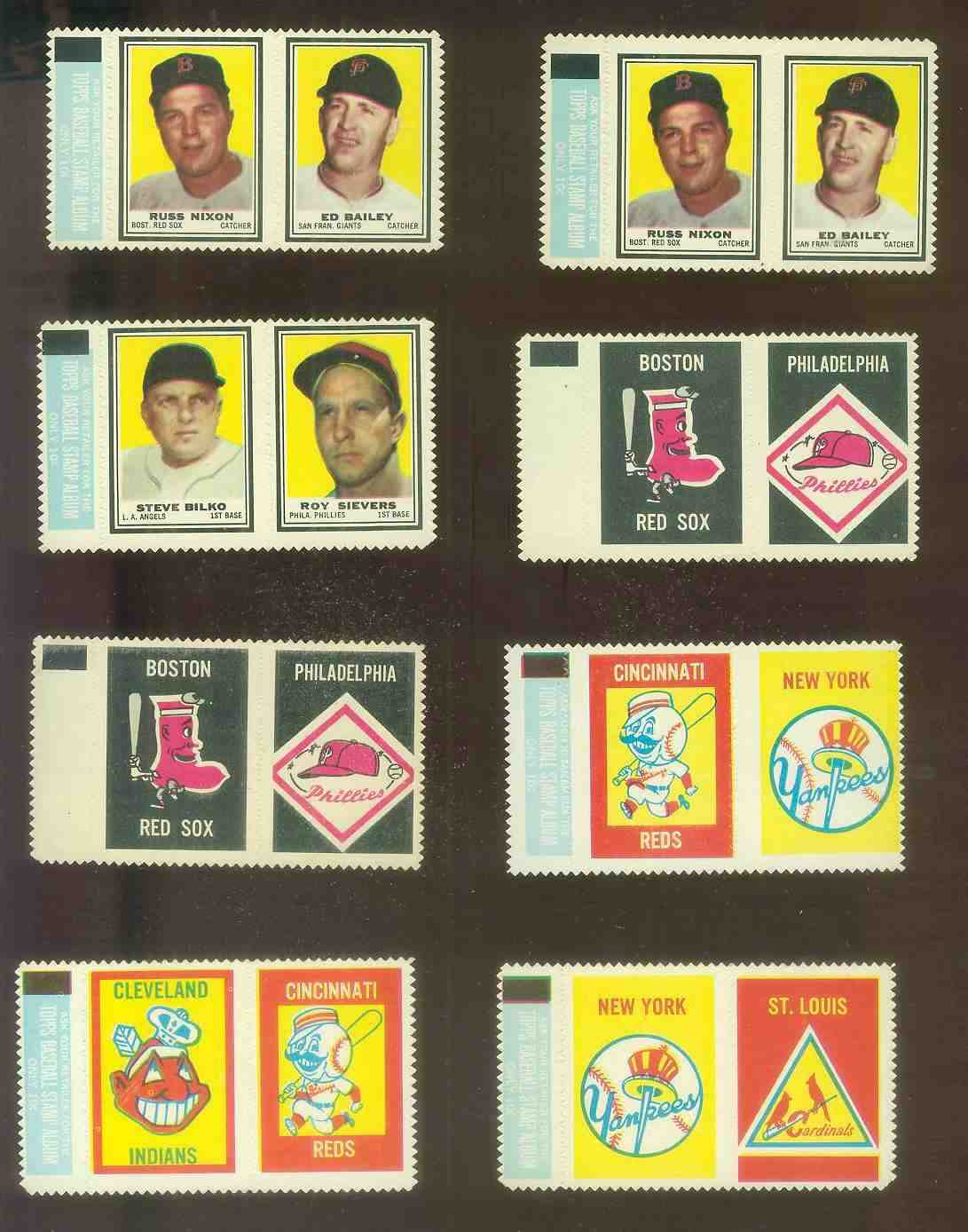    New York YANKEES/St Louis Cardinals - 1962 Topps STAMP PANEL with TAB !! Baseball cards value