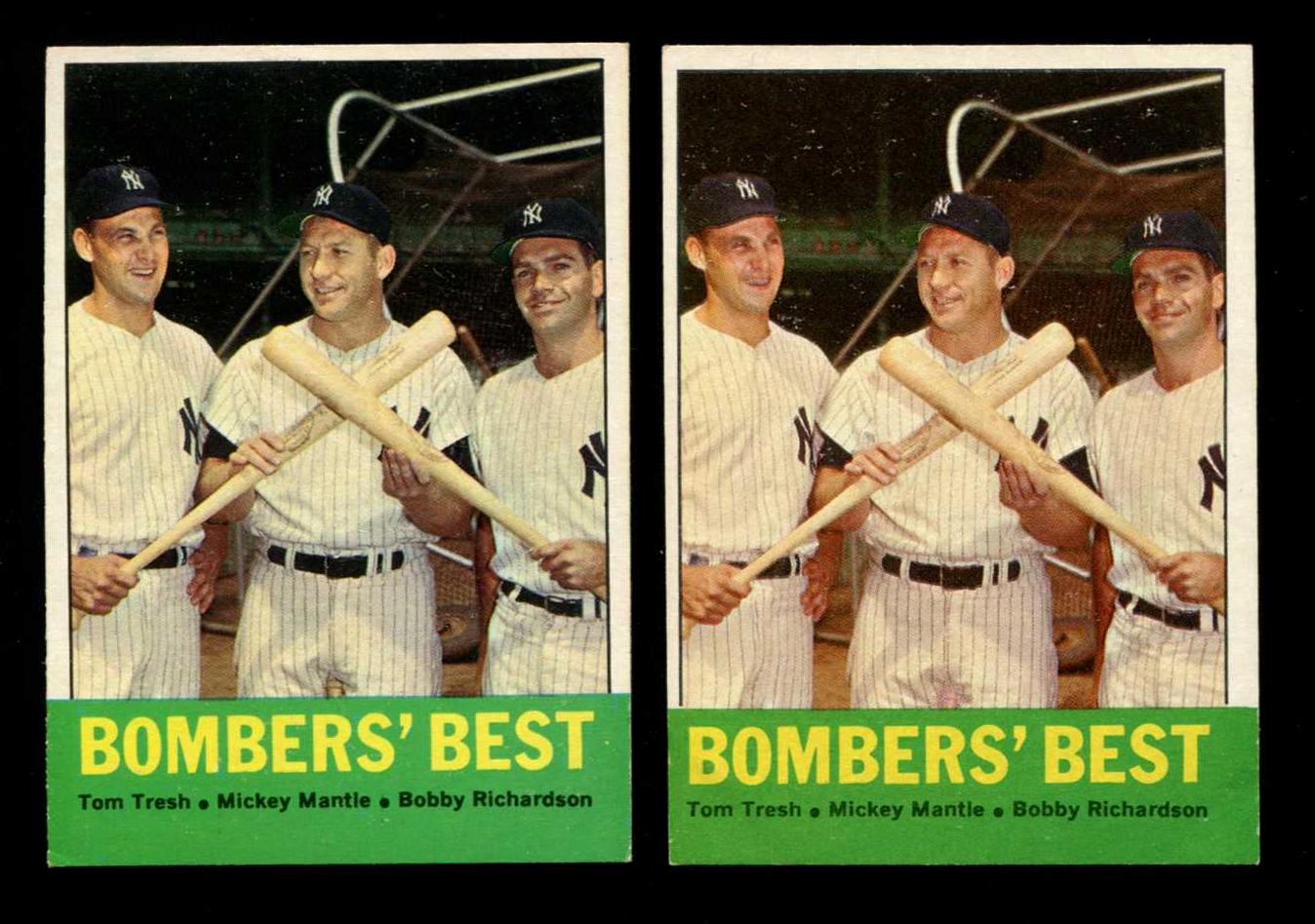 1963 Topps #173 'Bombers' Best' with MICKEY MANTLE (Yankees) Baseball cards value