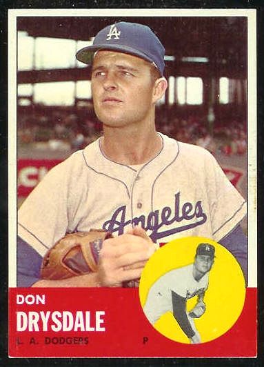 1963 Topps #360 Don Drysdale (Dodgers) Baseball cards value