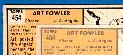 1963 Topps #454A Art Fowler [VAR:Card# on ORANGE] SCARCEST MID SERIES