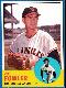 1963 Topps #454B Art Fowler [VAR:Card# on WHITE] SCARCEST MID SERIES