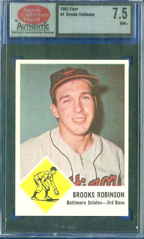 1963 Fleer # 4 Brooks Robinson [#SCD] (Orioles) Baseball cards value