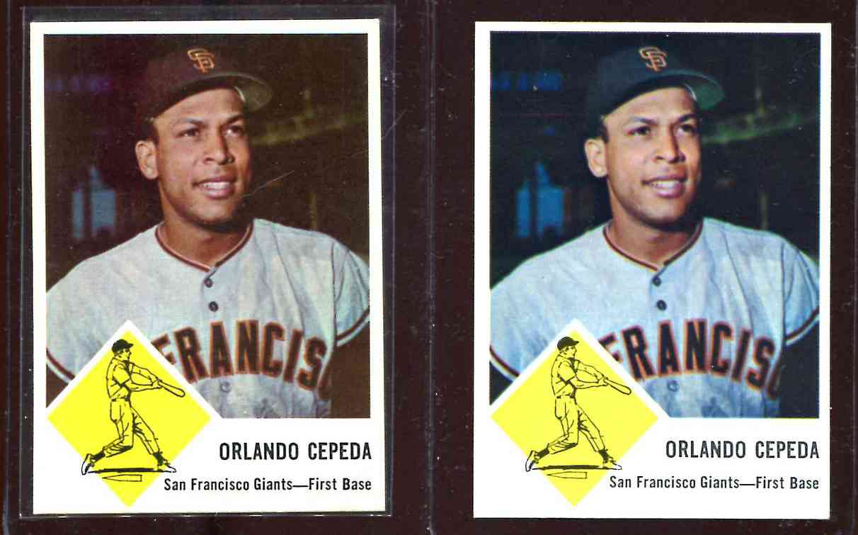 1963 Fleer #64 Orlando Cepeda [#b] (Giants) Baseball cards value