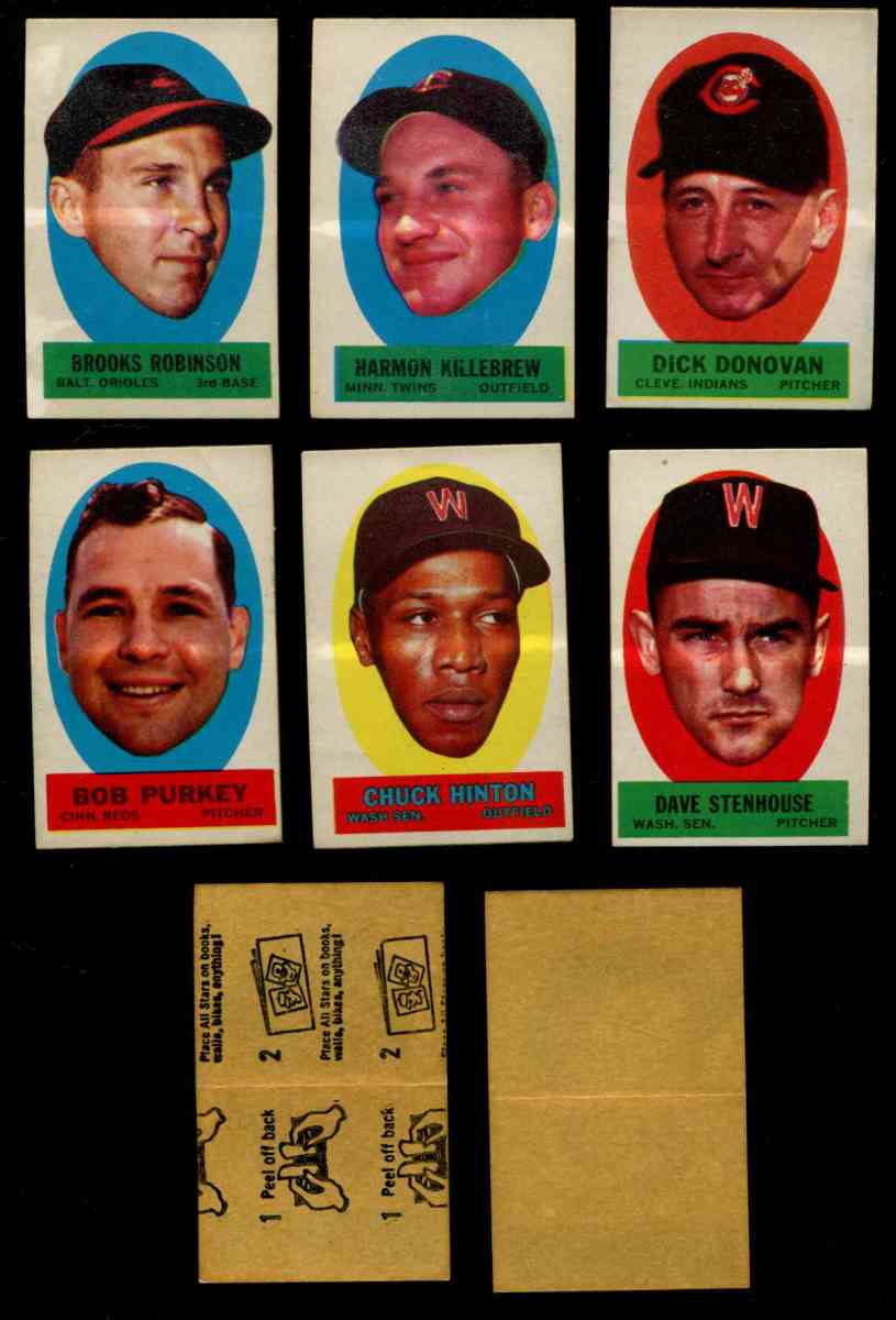 1963 Topps Peel-Offs 'Instructions-Back' - Brooks Robinson (Orioles) Baseball cards value