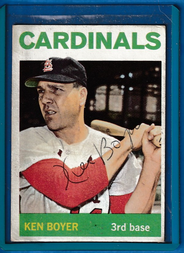 1964 Topps #160 Ken Boyer AUTOGRAPHED (Cardinals,deceased) Baseball cards value