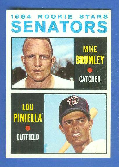 1964 Topps #167 Lou Piniella ROOKIE w/Mike Brumley [#b] (Senators) Baseball cards value