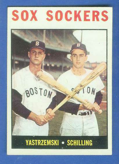1964 Topps #182 'Red Sox Sockers' [#b] w/Carl Yastrzemski/Chuck Schilling Baseball cards value
