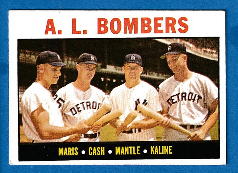 1964 Topps #331 'A.L. Bombers' [#] (Roger Maris/Mickey Mantle/Al Kaline) Baseball cards value