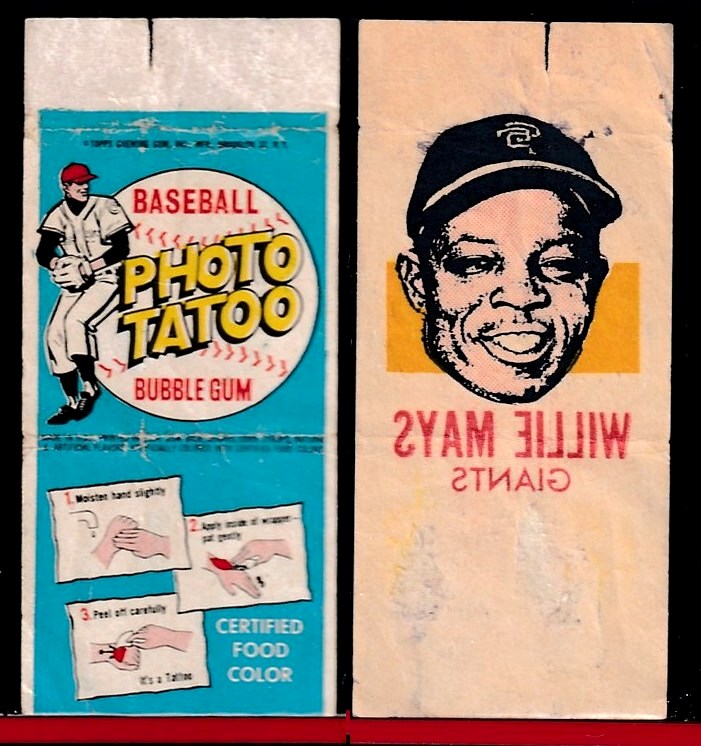 Willie Mays - 1964 Topps TATOO/tattoo [VAR:yellow ears to chin] (Giants) Baseball cards value