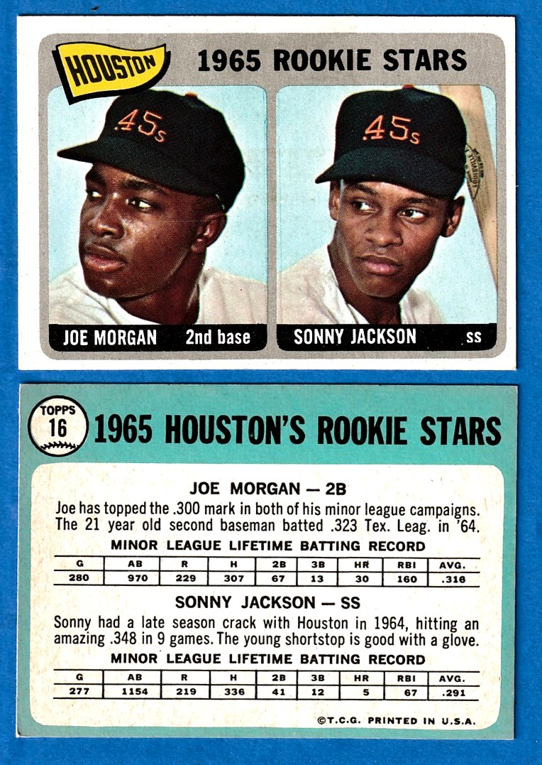 1965 Topps # 16 Joe Morgan ROOKIE (Astros) Baseball cards value