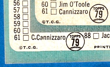 1965 Topps # 79A Checklist #1 (#61 C.Cannizzaro variation) Baseball cards value