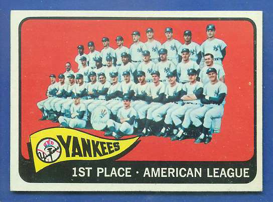 1965 Topps #513 Yankees TEAM card Baseball cards value