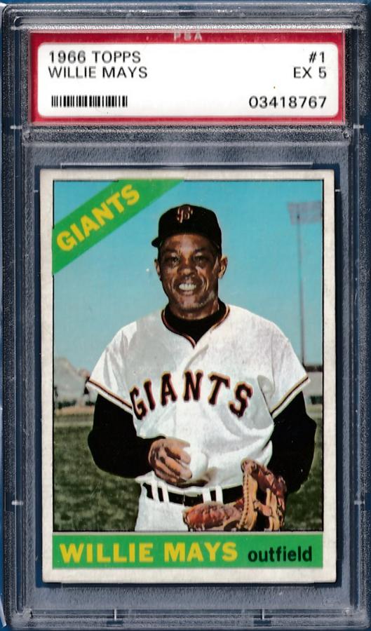 1966 Topps #  1 Willie Mays [#PSA] (Giants) Baseball cards value