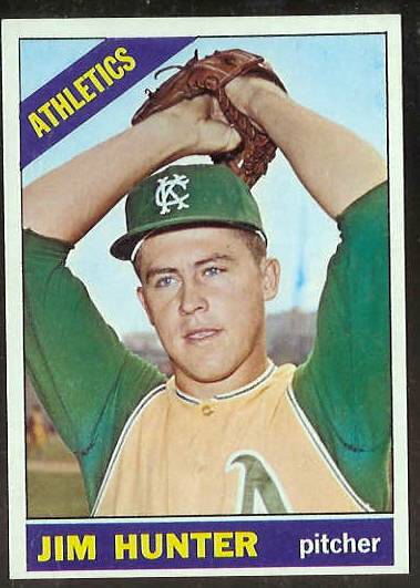 1966 Topps # 36 Jim Hunter [#b] (2nd year card) (Kansas City A's) Baseball cards value