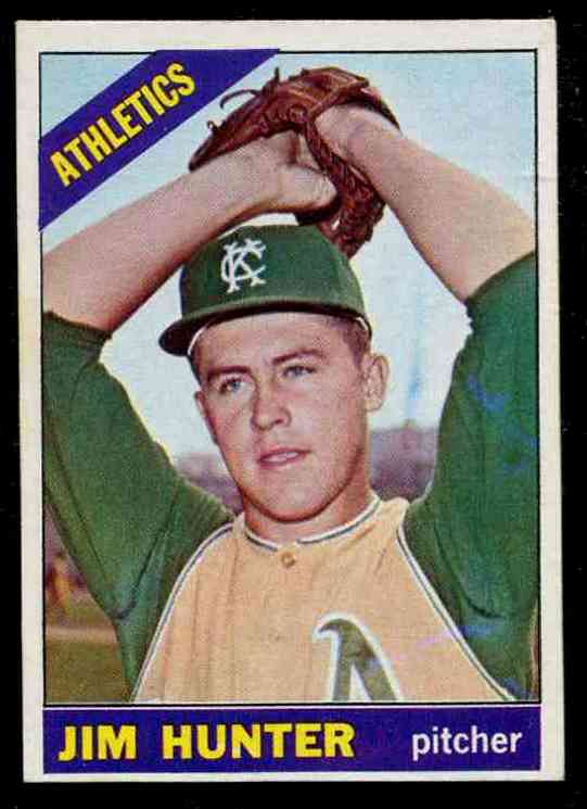 1966 Topps # 36 Jim Hunter [#] (2nd year card) (Kansas City A's) Baseball cards value