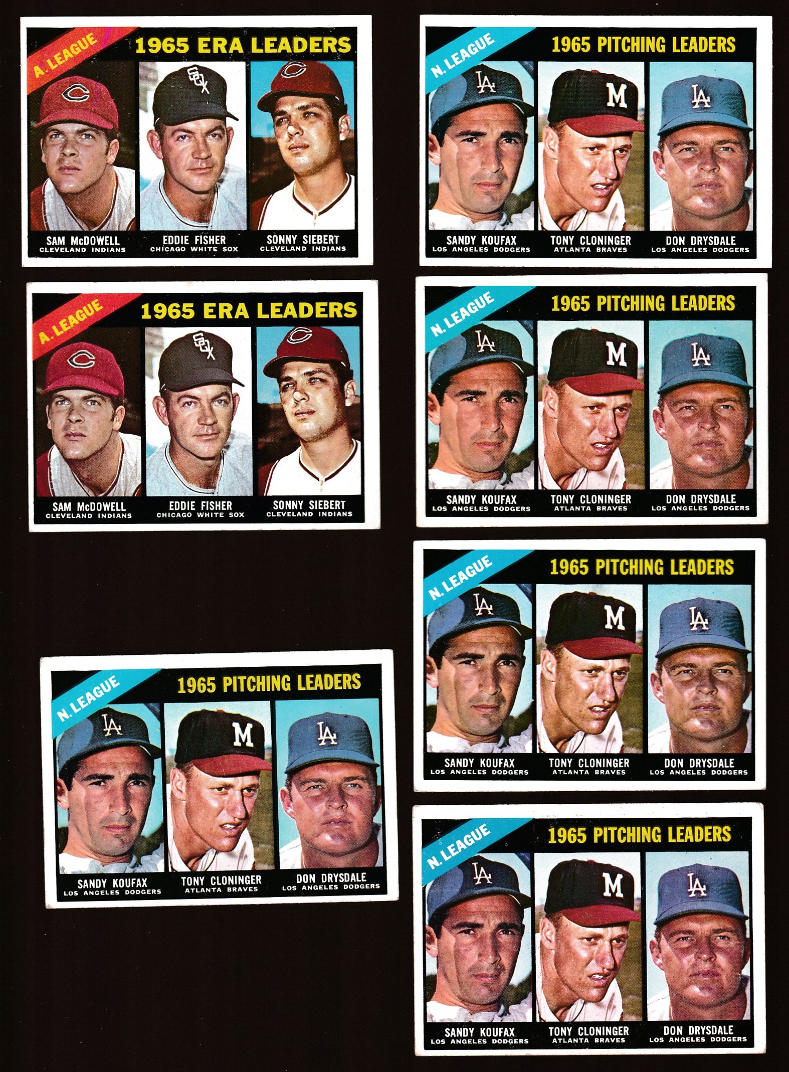 1966 Topps #223 N.L. Pitching Leaders (Don Drysdale, Sandy Koufax) Baseball cards value