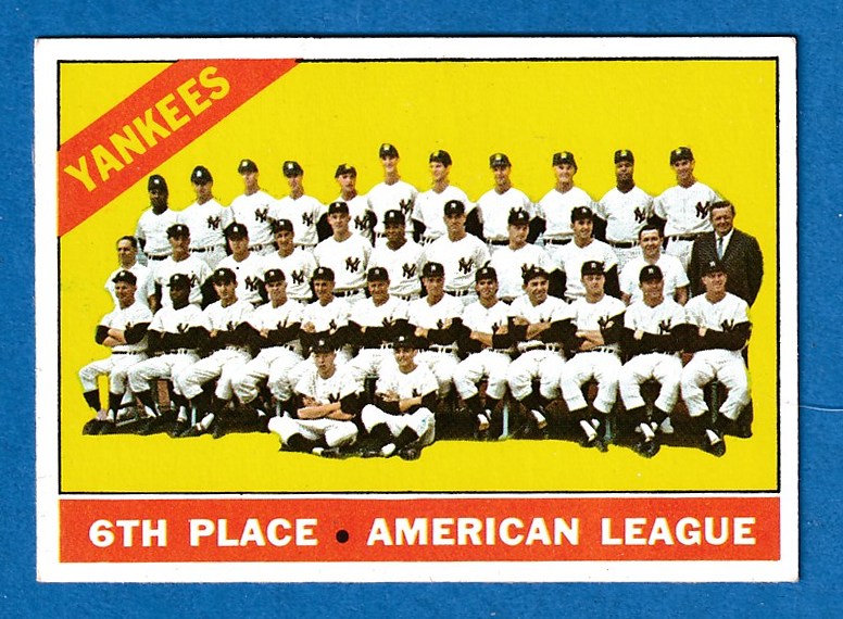 1966 O-Pee-Chee/OPC # 92 Yankees TEAM card Baseball cards value
