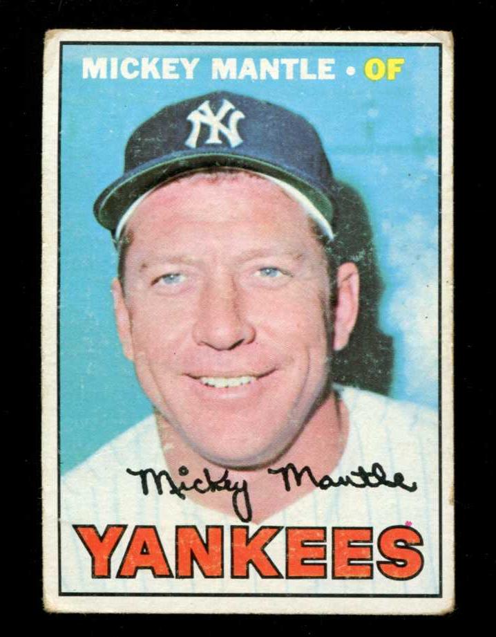1967 Topps #150 Mickey Mantle [#r] (Yankees) Baseball cards value