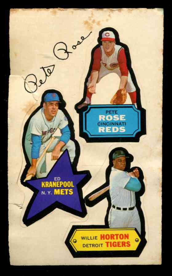 1968 Topps Action Stickers # 5C Pete Rose/Ed Kranepool/Willie Horton Baseball cards value