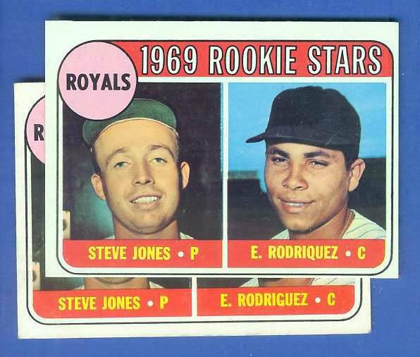 1969 Topps # 49B Royals Rookies SCARCE 'RodriQuez' ERROR VARIATION Baseball cards value