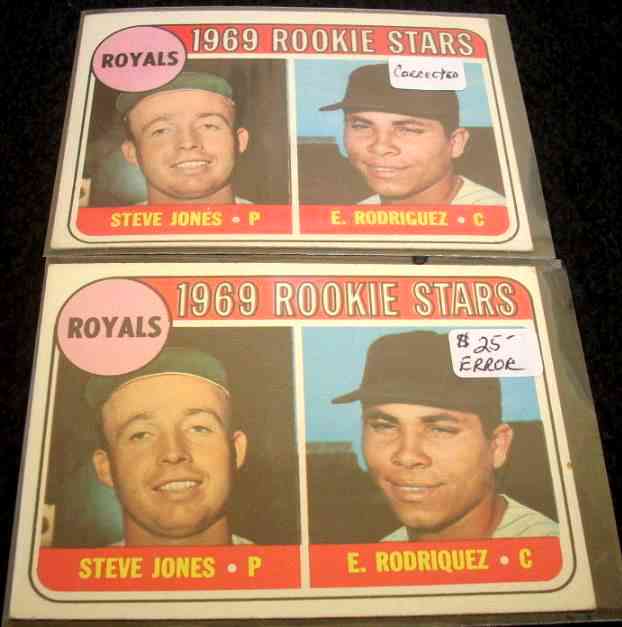 1969 Topps # 49BA Royals Rookies BOTH VARIATIONS 'RodriGuez/RodriQuez' Baseball cards value