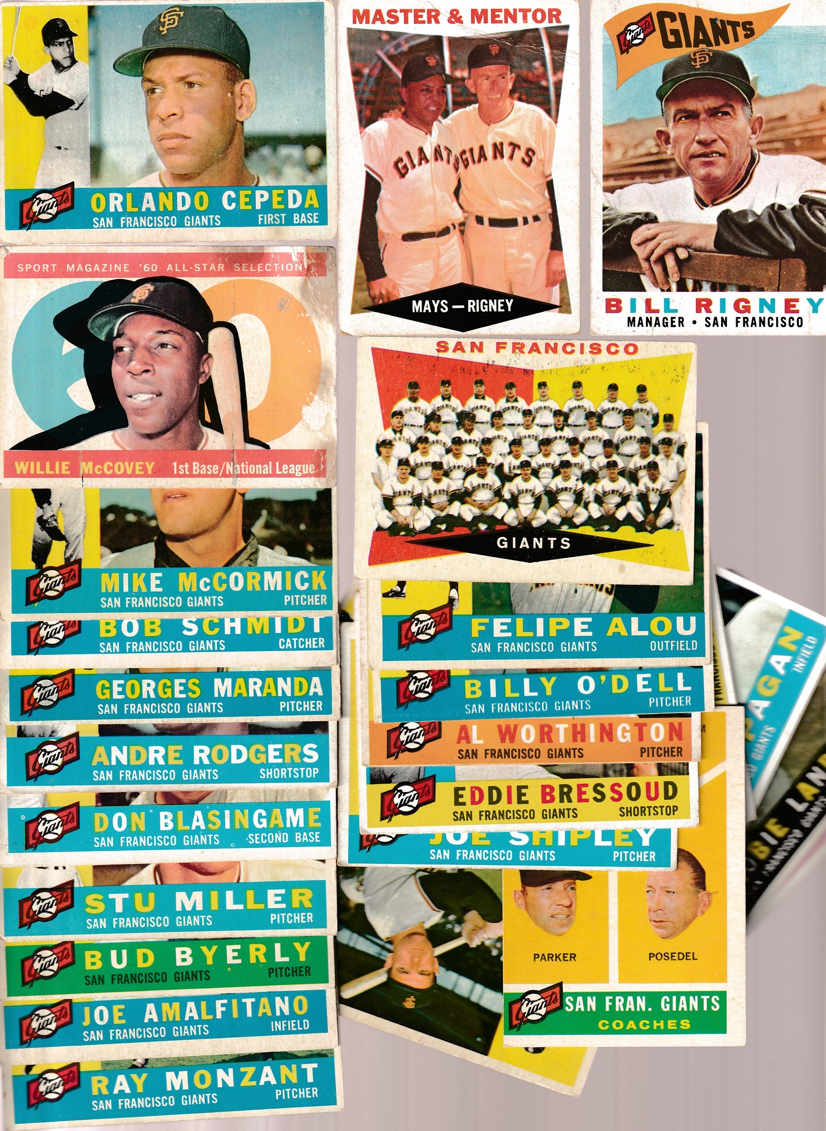 1960 Topps  - GIANTS Near Complete Team Set/Lot (32 cards) Baseball cards value