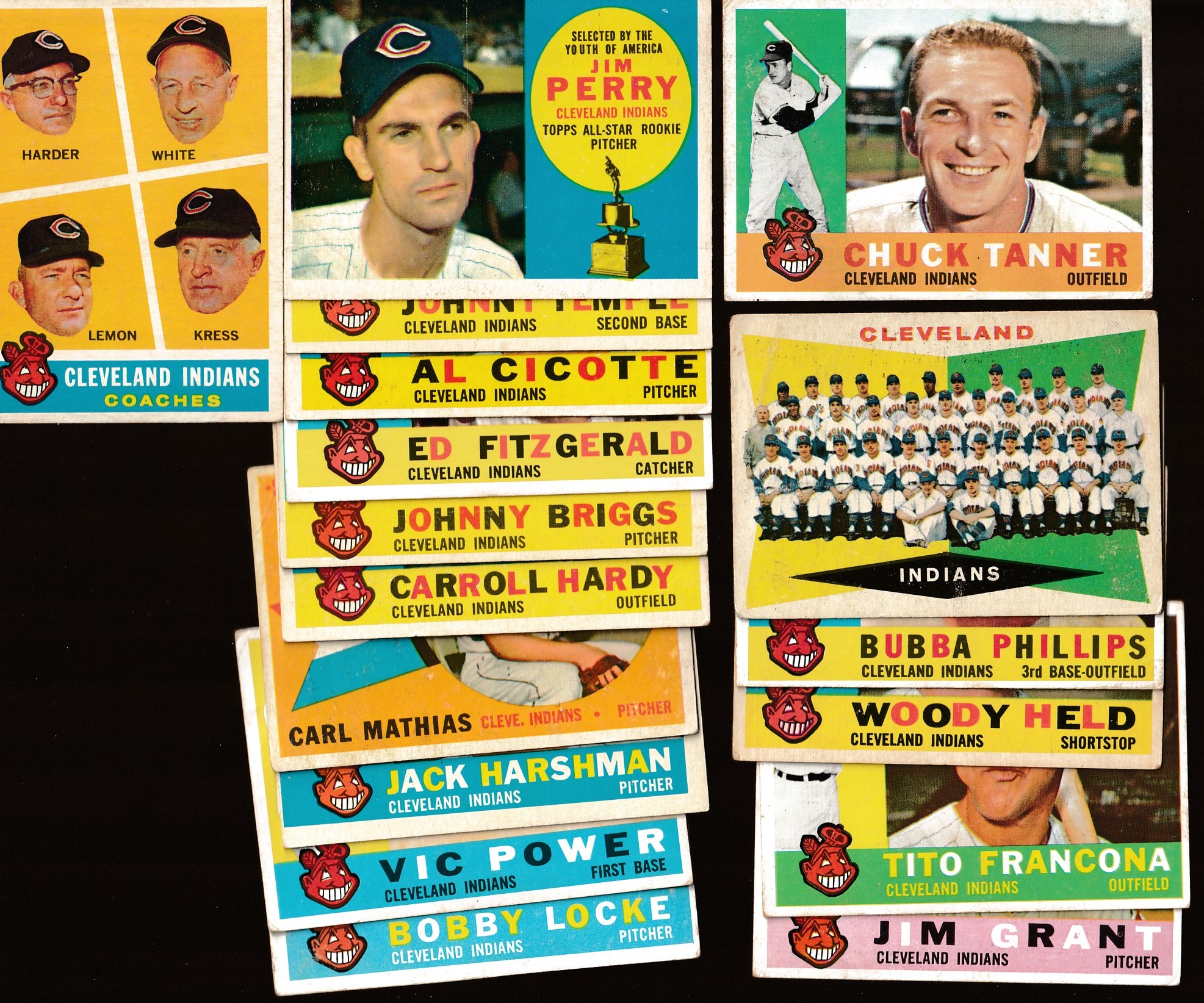 1960 Topps  - INDIANS Starter Team Set/Lot (17 cards) Baseball cards value