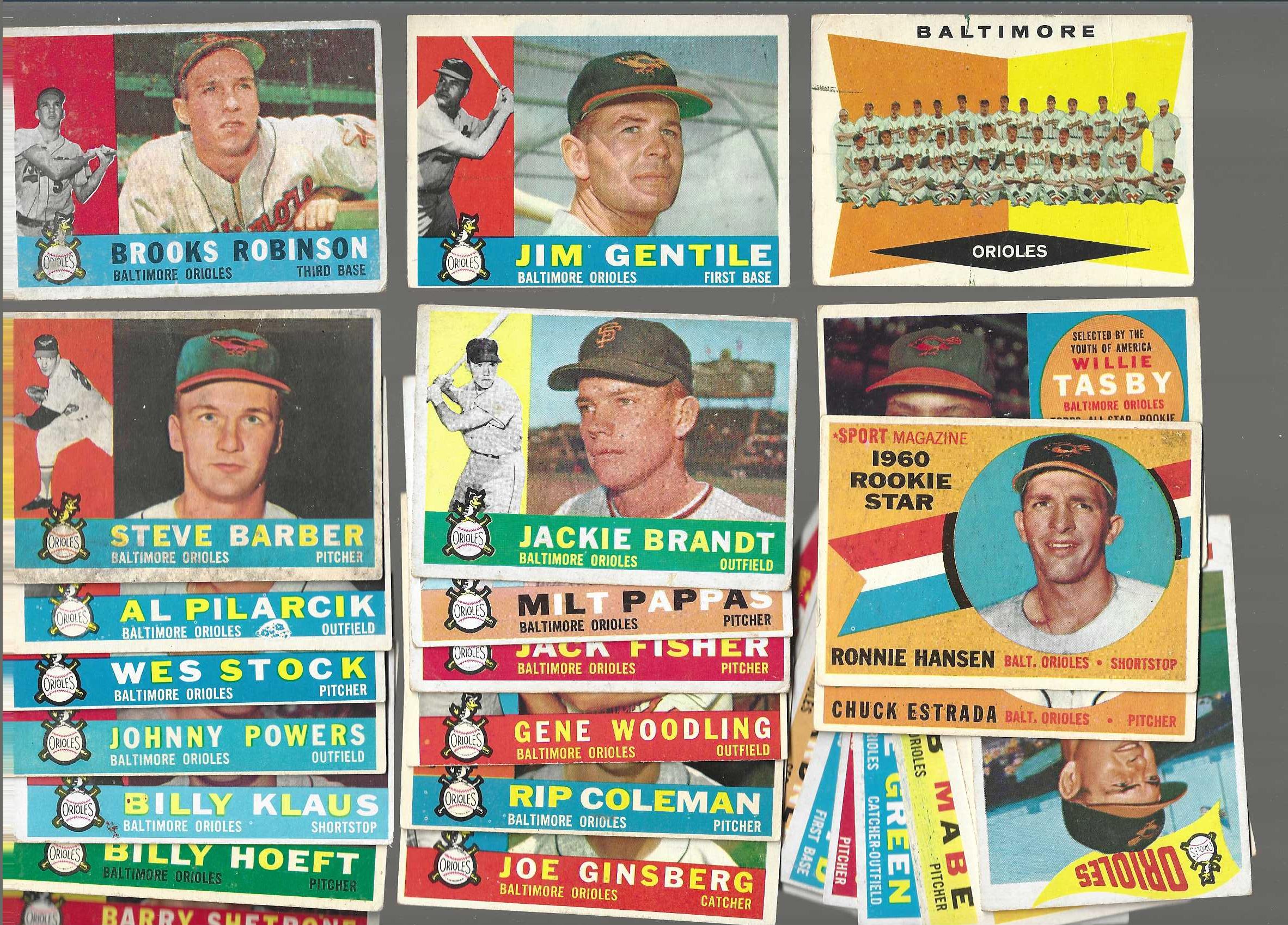 1960 Topps  - ORIOLES Near Complete Team Set/Lot (30/34) w/BROOKS ROBINSON Baseball cards value